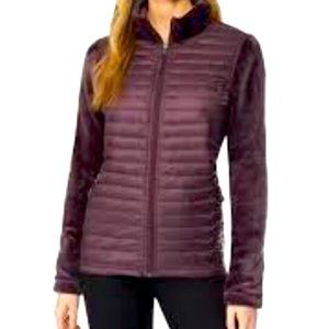 32 Degrees Ladies' Mixed Media Plush Faux Fur Down Jacket S/Purple